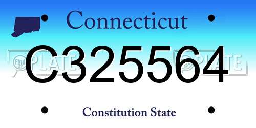 C325564 Connecticut License Plate