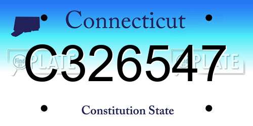 C326547 Connecticut License Plate