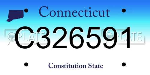 C326591 Connecticut License Plate
