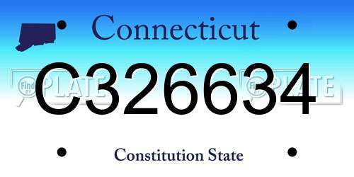 C326634 Connecticut License Plate