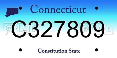 C327809 Connecticut License Plate