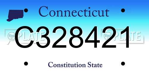 C328421 Connecticut License Plate