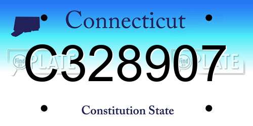 C328907 Connecticut License Plate