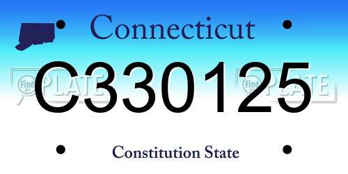 C330125 Connecticut License Plate