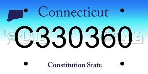 C330360 Connecticut License Plate