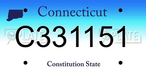 C331151 Connecticut License Plate