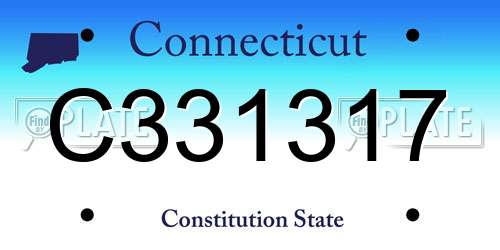 C331317 Connecticut License Plate