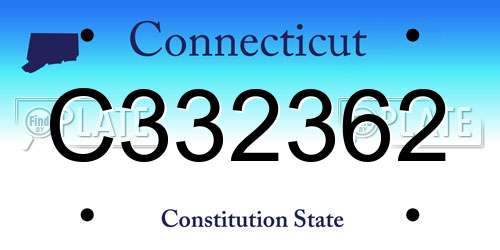 C332362 Connecticut License Plate
