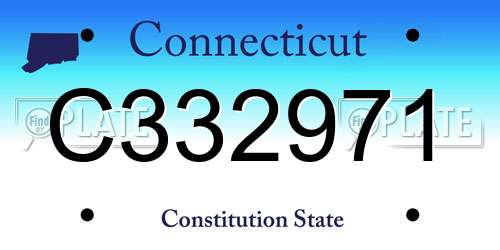 C332971 Connecticut License Plate