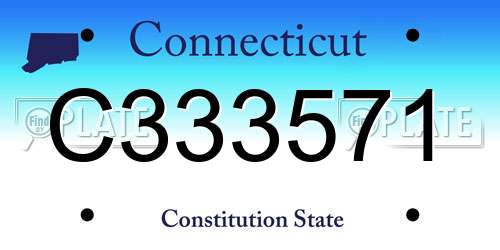 C333571 Connecticut License Plate