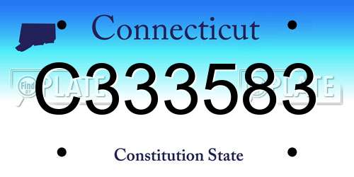 C333583 Connecticut License Plate