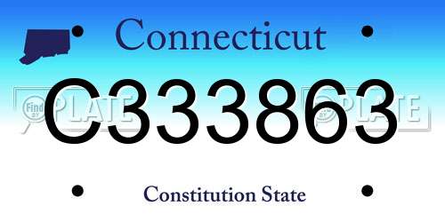C333863 Connecticut License Plate