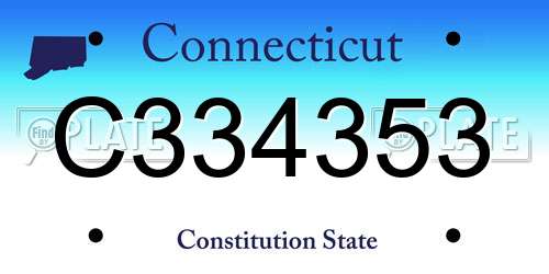 C334353 Connecticut License Plate