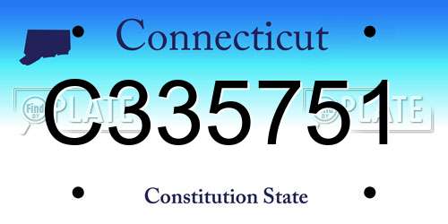 C335751 Connecticut License Plate