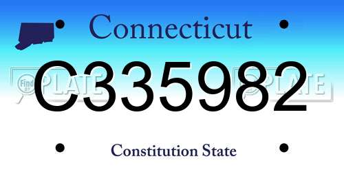 C335982 Connecticut License Plate