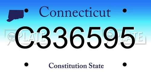 C336595 Connecticut License Plate