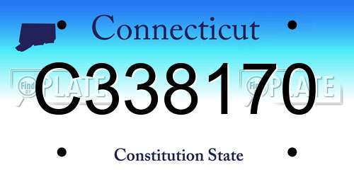 C338170 Connecticut License Plate