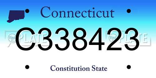 C338423 Connecticut License Plate