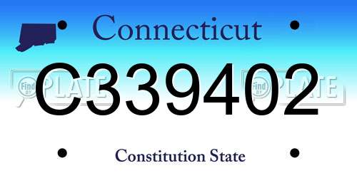 C339402 Connecticut License Plate