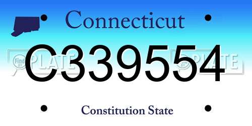 C339554 Connecticut License Plate