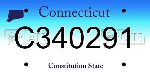 C340291 Connecticut License Plate