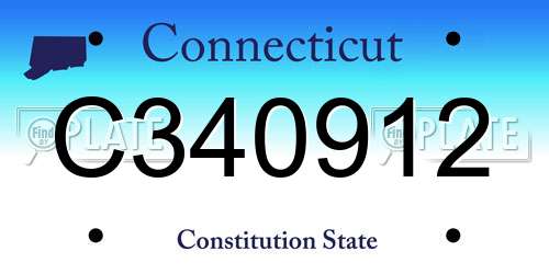 C340912 Connecticut License Plate