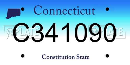 C341090 Connecticut License Plate