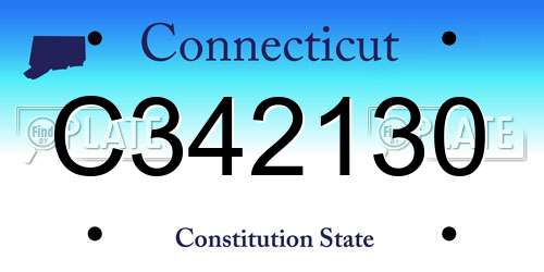 C342130 Connecticut License Plate