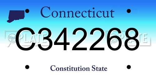 C342268 Connecticut License Plate