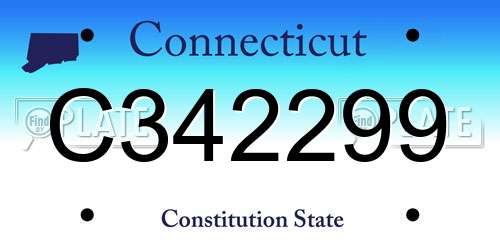 C342299 Connecticut License Plate