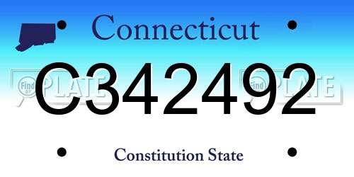 C342492 Connecticut License Plate