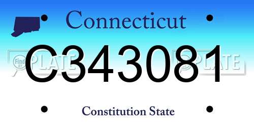 C343081 Connecticut License Plate