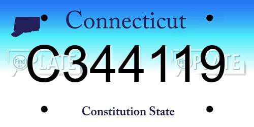 C344119 Connecticut License Plate