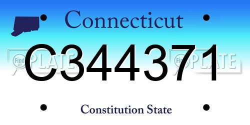C344371 Connecticut License Plate