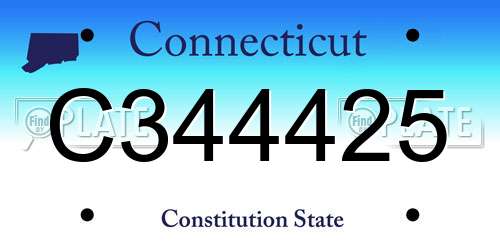 C344425 Connecticut License Plate