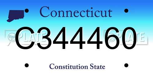 C344460 Connecticut License Plate
