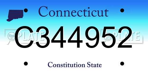 C344952 Connecticut License Plate