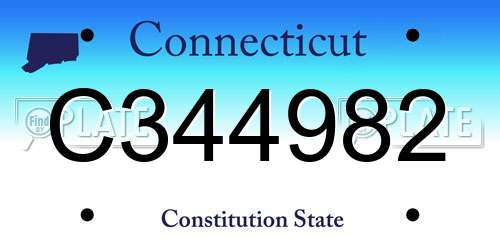 C344982 Connecticut License Plate