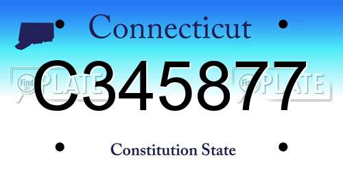 C345877 Connecticut License Plate