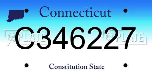 C346227 Connecticut License Plate