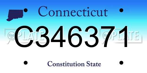 C346371 Connecticut License Plate