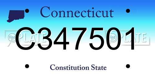 C347501 Connecticut License Plate
