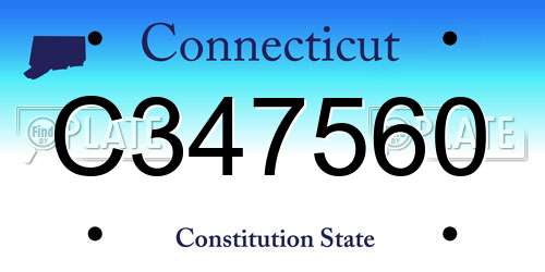 C347560 Connecticut License Plate