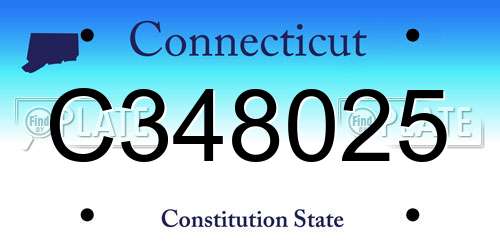 C348025 Connecticut License Plate