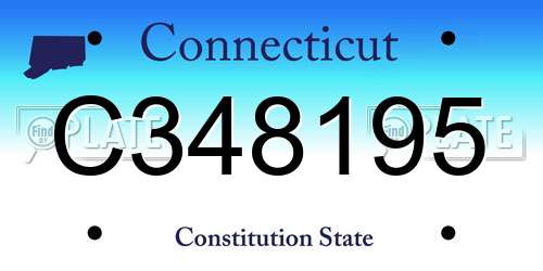 C348195 Connecticut License Plate