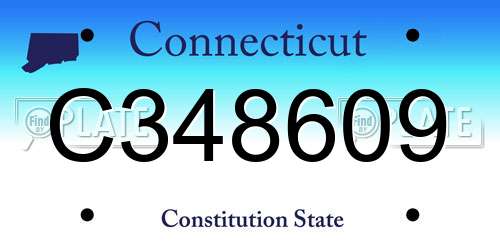 C348609 Connecticut License Plate