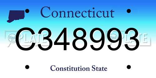 C348993 Connecticut License Plate