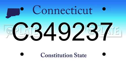 C349237 Connecticut License Plate