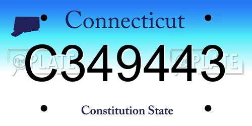 C349443 Connecticut License Plate