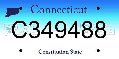 C349488 Connecticut License Plate